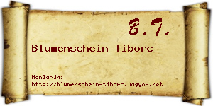 Blumenschein Tiborc névjegykártya